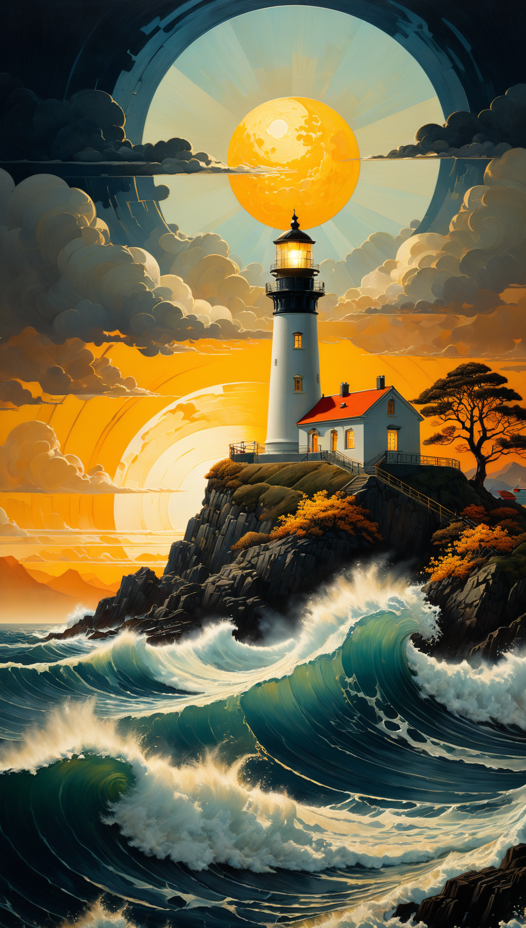 01321-1619634015-very beautiful insanely detailed image of glowing seascape lighthouse in golden October_. beautiful golden mountains, bright dar.png